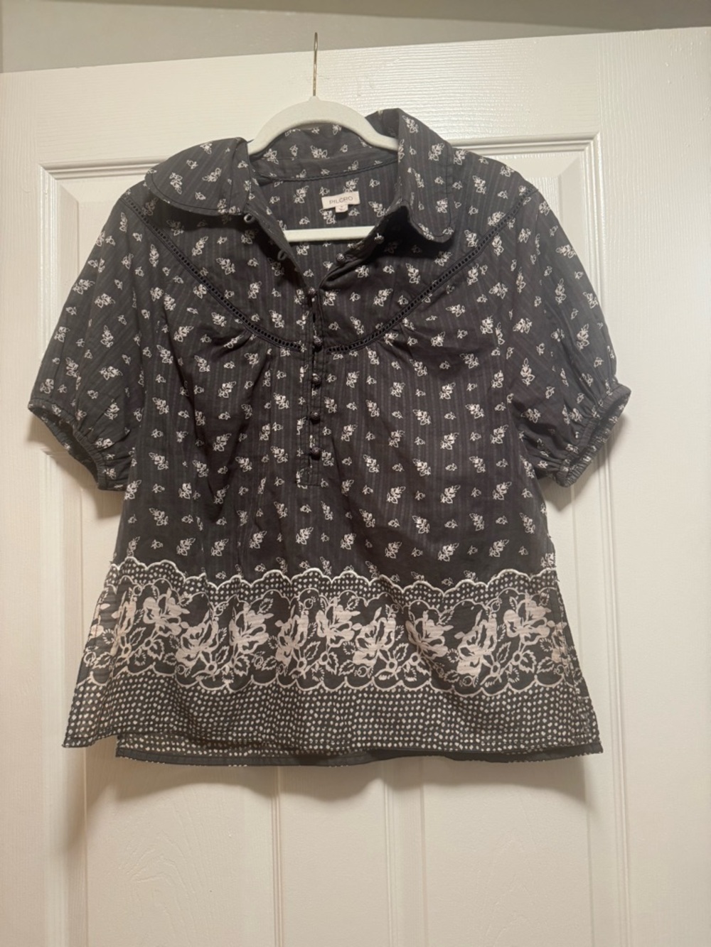 Pilcro Short-Sleeve Pop Over Blouse - Picture 5 of 14
